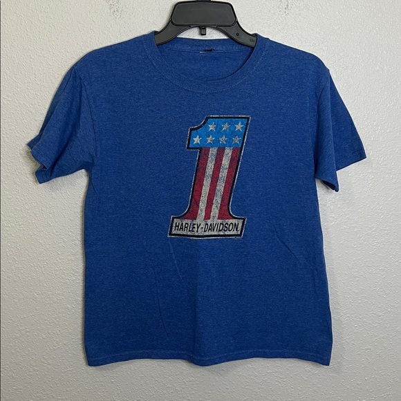 Harley Davidson Youth Graphic TShirt Blue Estimated Size XL - Picture 3 of 5
